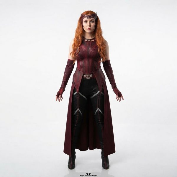 Оренда косплей костюма Scarlet Witch / Скарлет Вітч з плащем і короною &mdash; прокат образу Ванди Максимофф для косплею і свят ВМ1 фото