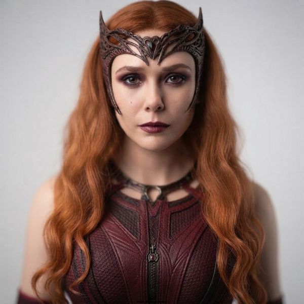 Оренда косплей костюма Scarlet Witch / Скарлет Вітч з плащем і короною &mdash; прокат образу Ванди Максимофф для косплею і свят ВМ1 фото