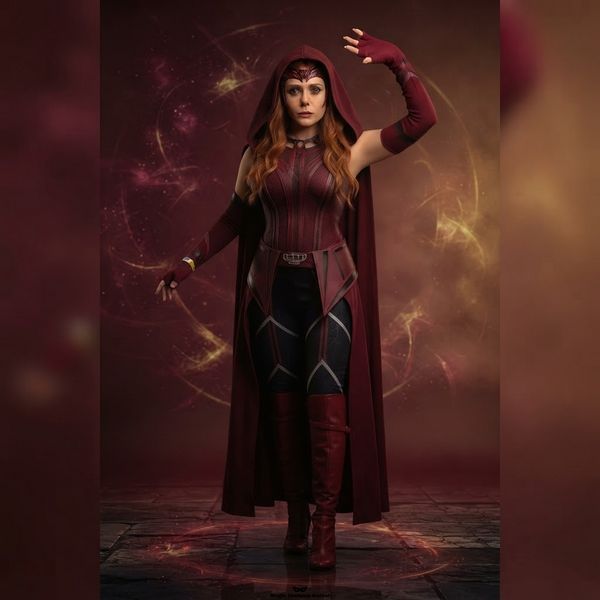 Оренда косплей костюма Scarlet Witch / Скарлет Вітч з магічними ефектами &mdash; прокат образу Ванди Максимофф для косплею і свят ВМ2 фото