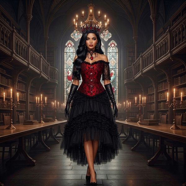 Костюм Темна Чаклунка (Gothic Sorceress) з шкіряними рукавичками та короною &mdash; прокат / оренда | Х26 фото
